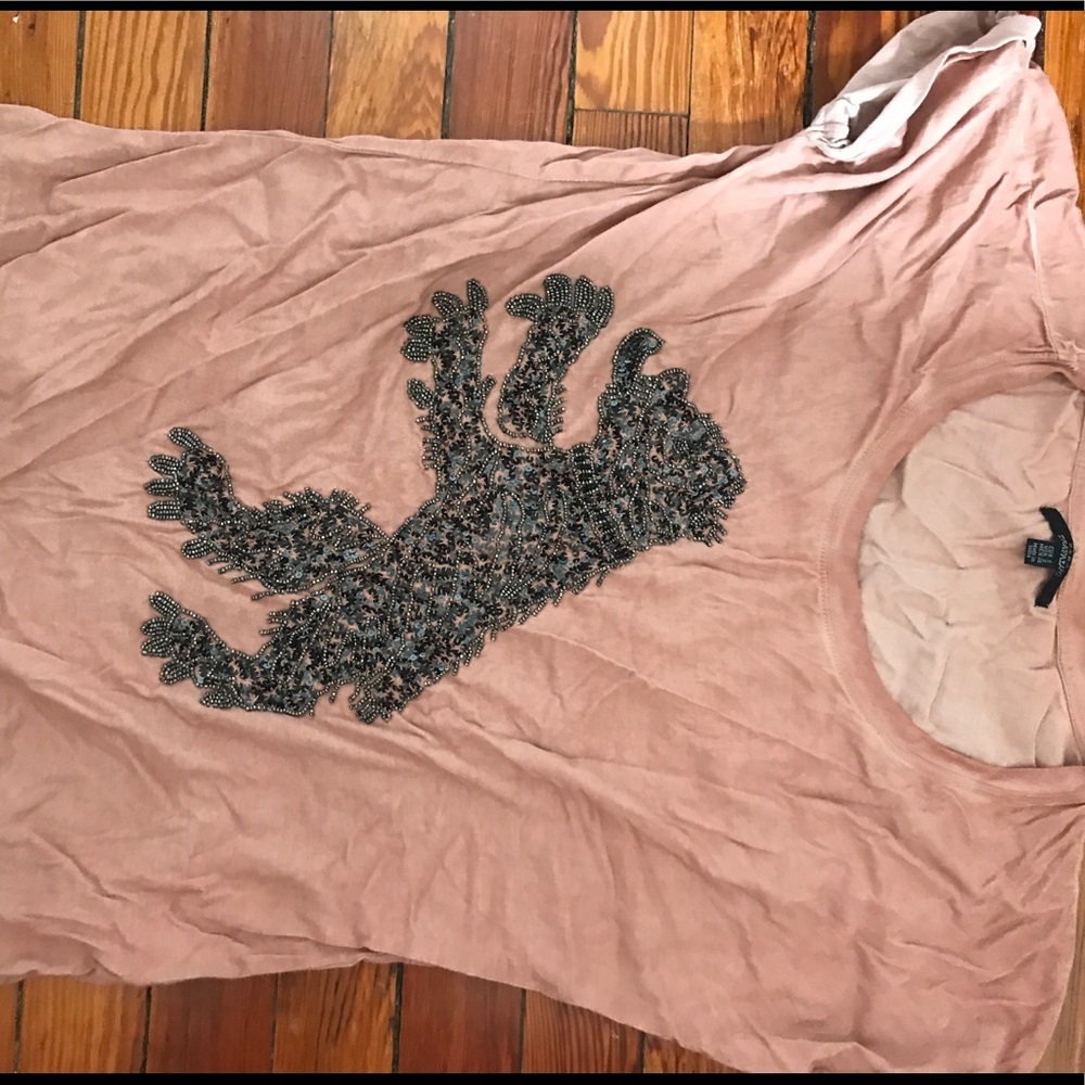 Beaded tie dye T-shirt